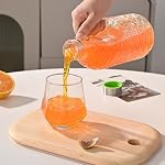 Fox Run Bouteille en verre et ensemble de lis, ensemble de 2 39 oz Pitchers en verre avec Lids 1.15 Liter/39 Capacité d'once Chaque interpréteur Magnifiques emplacements en verre & Lids en acier inoxydable Parfait pour le lait, le jus & Eau