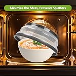Set of Three Microwave Cover for Food Black, Microwave Collapsible Splatter Cover Colander Lid, Dishwasher-Safe, BPA Free