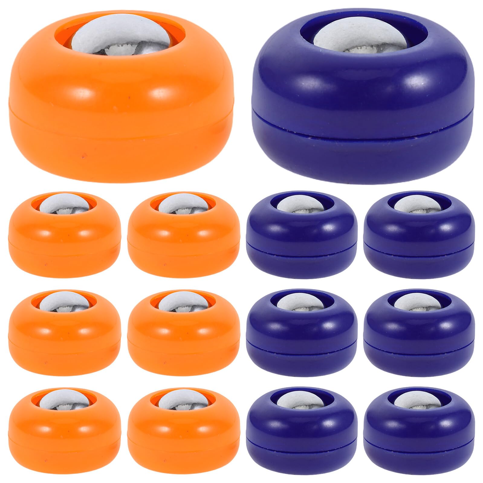 Lot de 20 Mini Palets de Jeu de Curling Bowling en Polypropylène, Bleu et Orange, Accessoires pour Mini Jeu de Palets, Utilisation Intérieure et Extérieure, Jeux de Société