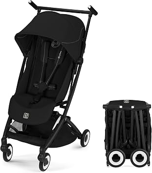 CYBEX Cybex OfficialLiber 2026 Magic Black JP2 Ultra Compact Baby Stroller, For Use from 6 Months to Around 4 Years Old, Lightweight, Carry-on for Airplanes, Travel, Outings, Storage Includes