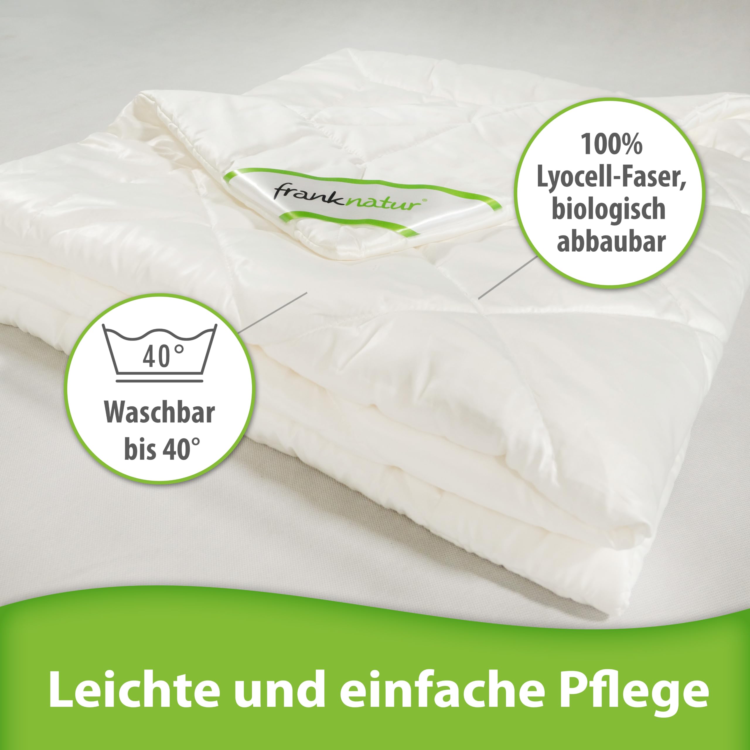 franknatur Sommerdecke Bettdecke 135x200 Lyocell Tencel Bezug Lyocell