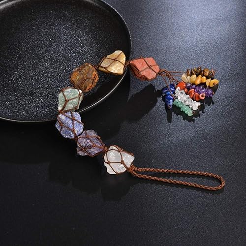 Miniatura 5 de Piedras preciosas curativas hechas a mano, cristales de Feng Shui, decoración colgante para decoración del hogar, decoración de fiesta (piedra cruda