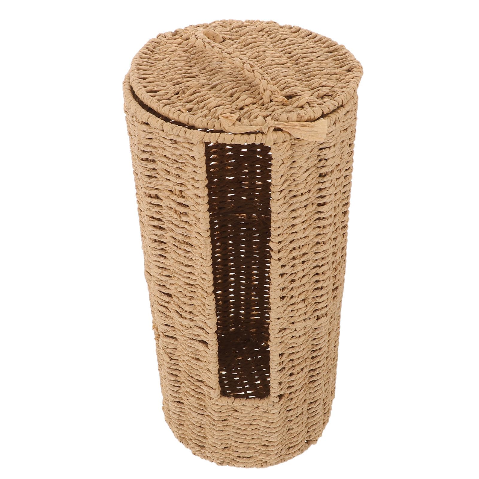 Panier rotin papier toilette avec couvercle pour cacher les rouleaux