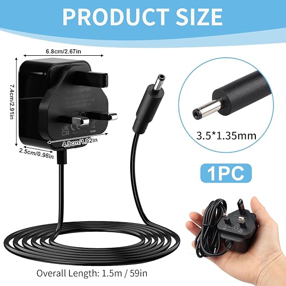DC 5V Charger for Sky Puck Stream Hub, Replacement 2A Power Adapter | AC 100-240V 50/60Hz to DC Converter with 3.5x1.35mm Jack (10W, 1.5m)