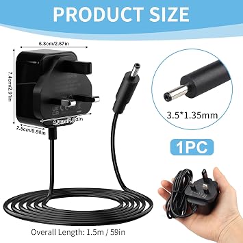 DC 5V Charger for Sky Puck Stream Hub, Replacement 2A Power Adapter | AC 100-240V 50/60Hz to DC Converter with 3.5x1.35mm Jack (10W, 1.5m)