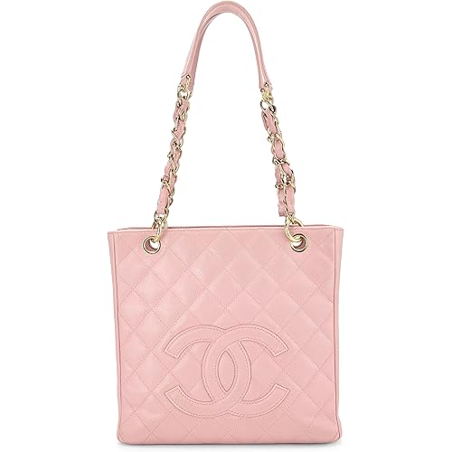 Chanel, Pre-Loved Pink Quilted Caviar Petite Shopping Tote (PST), Pink