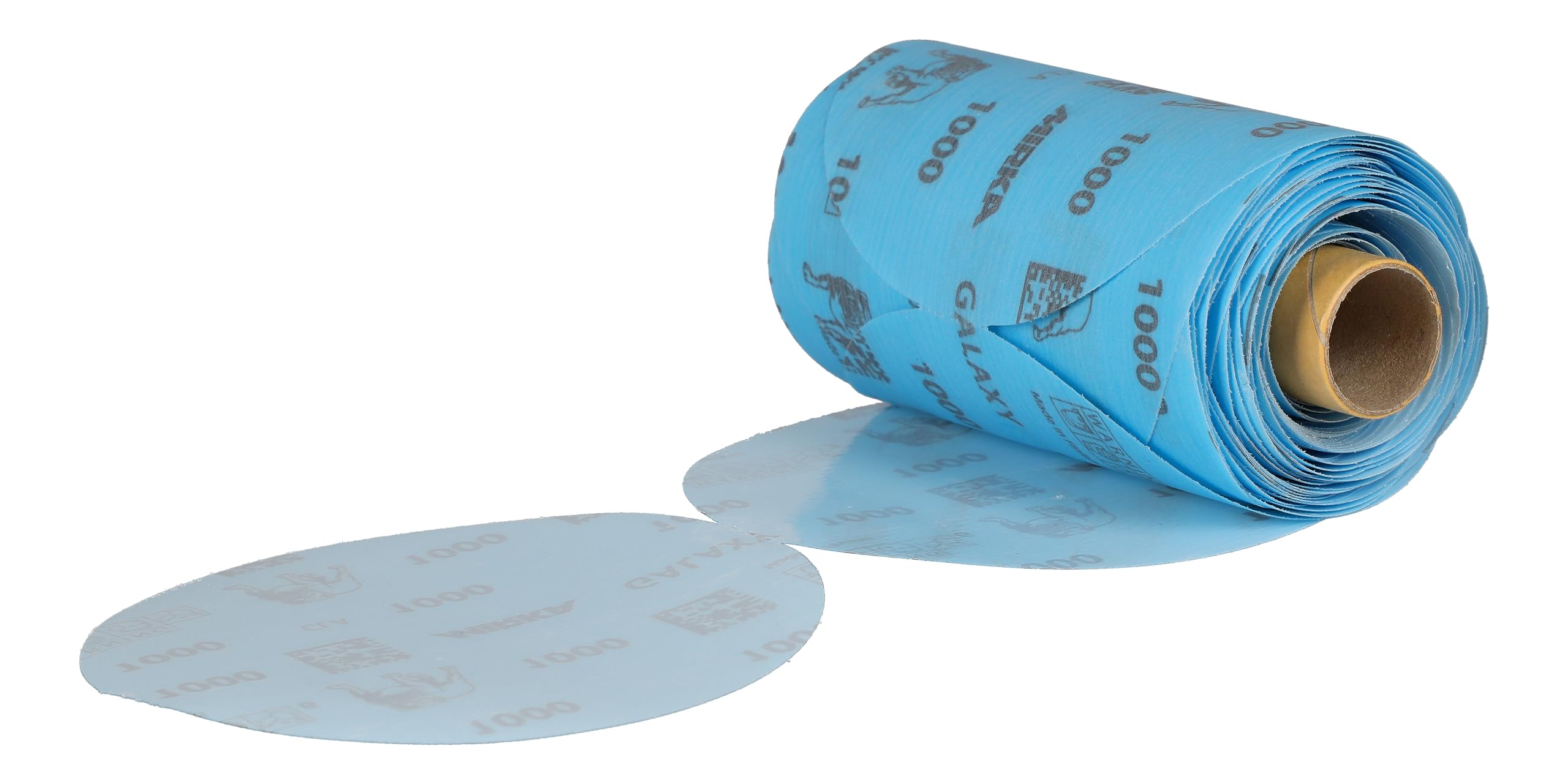 Mirka Galaxy - Carta abrasiva da 5", grana 1000, 100 dischi/Linkroll, autoadesiva, abrasiva di alta qualità per resina epossidica, legno, metallo, tecnologia anti-intasamento, auto-affilante, ideale