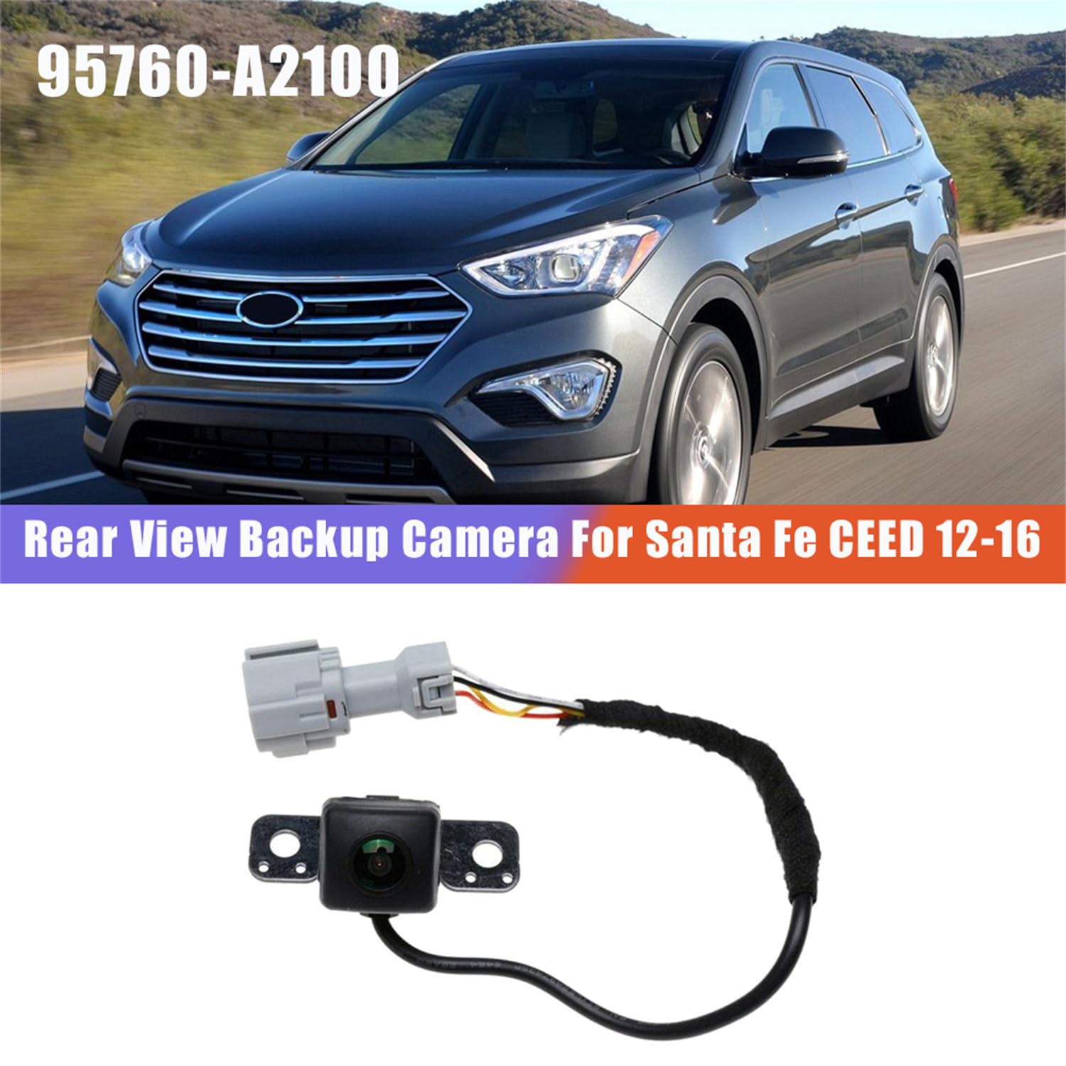Samochodowa kamera cofania samochodowa zamiennik tylnej kamery do Hyundai Santa Fe 13-16 / KIA CEED 12-16 95760-A2100 95760A2100, wodoodporny metalowy monitor sterujący samochodem