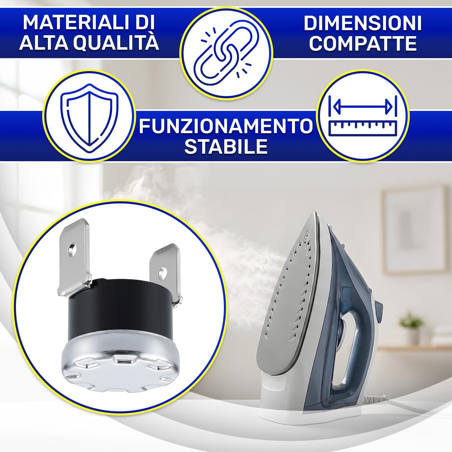 Termostato con Distacco Fisso NC Limitatore di Temperatura 95°C Faston Verticali 6,3 mm Garanzia di 10 Anni - MONTERAL
