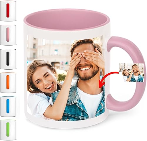 Taza de café personalizada  Taza con foto personalizada con texto, imagen y logotipo, regalos personalizados para el día de San Valentín,