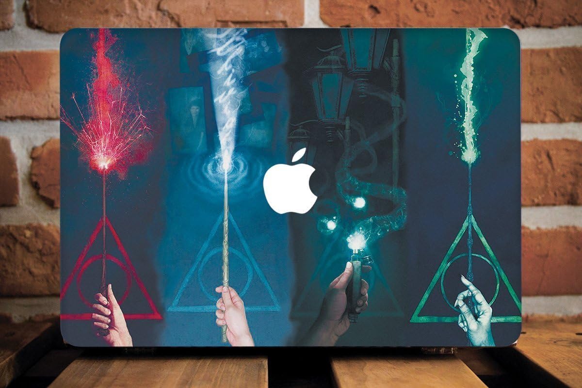 Harry Potter Deathly Hallows Symbol Laptop Case For Macbook Air 13 11 Apple Pro 13 15 2016 2017 Hard Cover Macbook 12 inch Mac Pro Retina 15 13 Clear Protective Handmade Custom Design AW2244