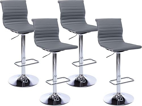 Miniatura 84 de Taburetes de bar ajustables de piel sintética, taburete de bar negro y dorado con respaldo, moderno taburete giratorio de altura de mostrador para