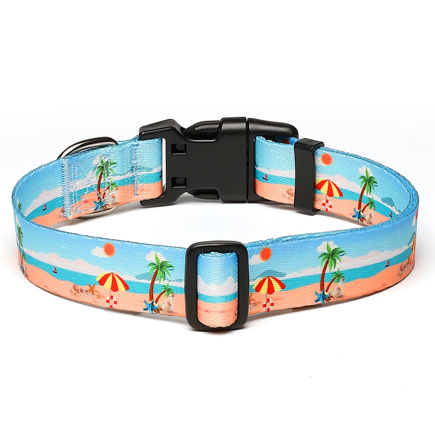 Adjustable Dog Collar with Patterns, Ultra Comfy Soft Nylon Breathable Pet Collar for Small Medium Large Dogs (L, Floral Orange) — view 124