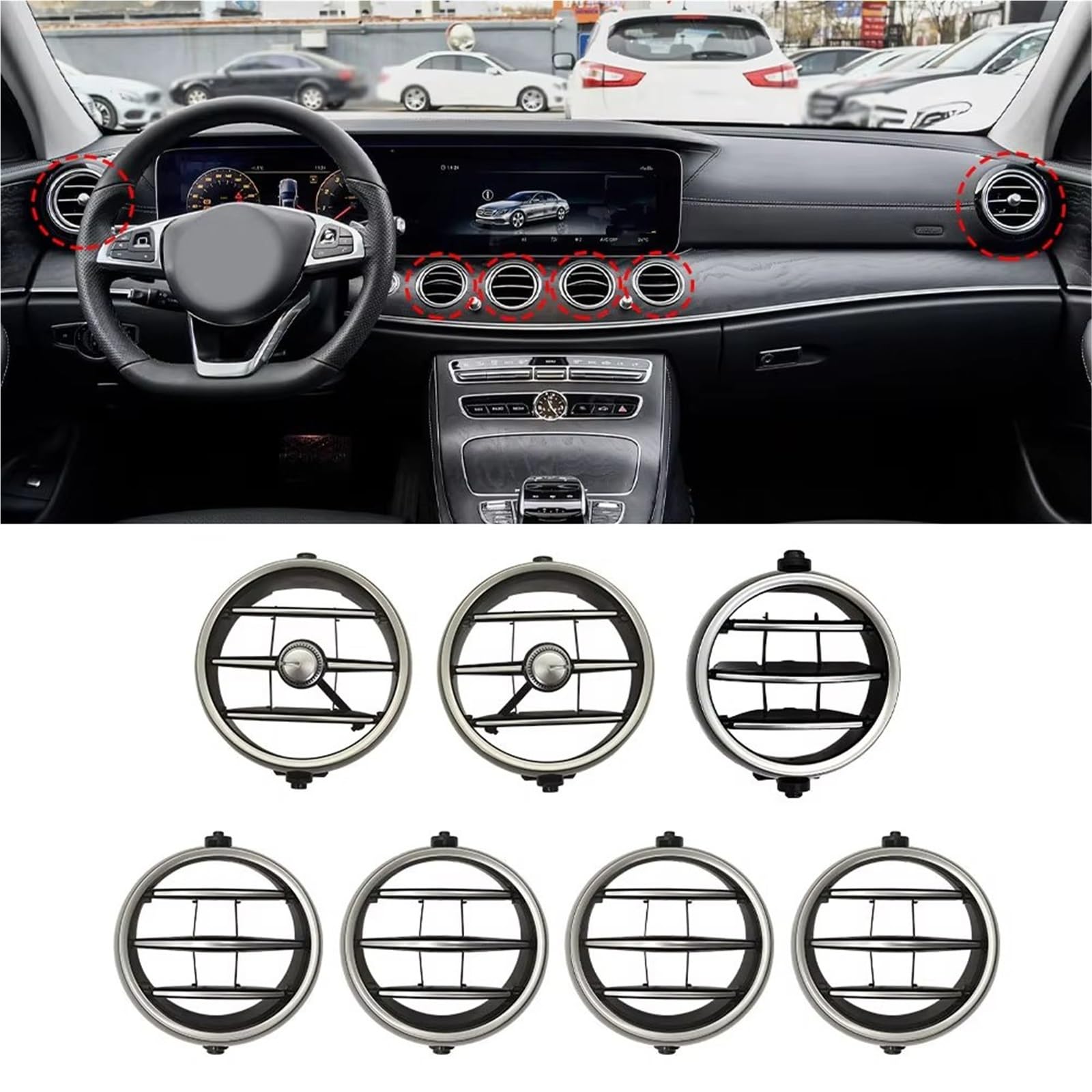 Compatible Con Benz Para Clase E W213 E350 2015 2016 2017 2018 2019 2020 2021 2022 2023 Cubierta De Salida Rejilla Ventilación Aire Acondicionado Coche
