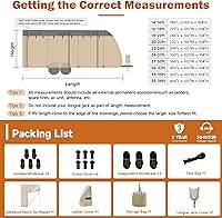 Vista 7 de Umbrauto - Cubierta para remolque de viaje RV de 35-38 pies, con techo de 7 capas, impermeable y a prueba de viento, incluye 4 fundas para llantas
