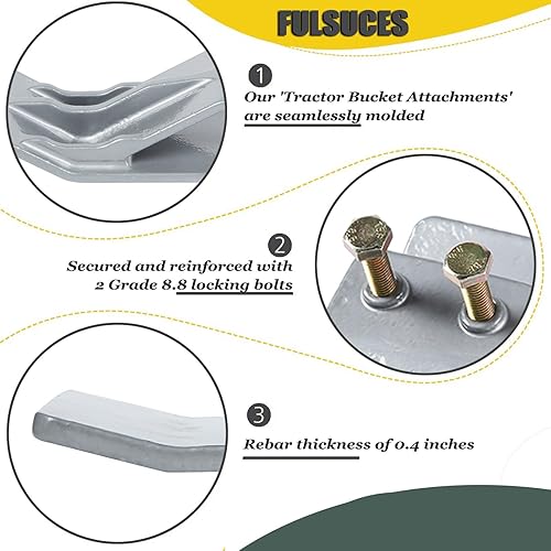 Miniatura 2 de 2 accesorios para cubo de tractor, protector de borde de esquí con 1 cepillo de limpieza, un par de guantes, para accesorios de tractor, eliminación