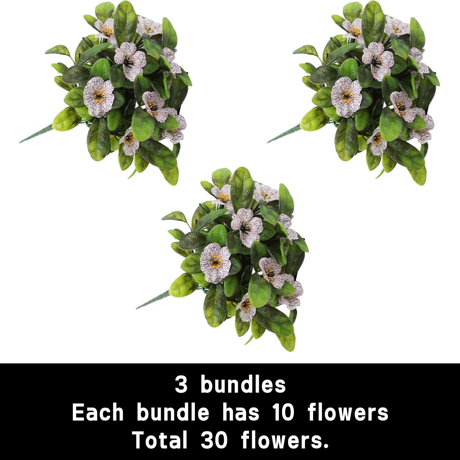 astylishome Silk Flowers for Graves White Artificial - Image 2
