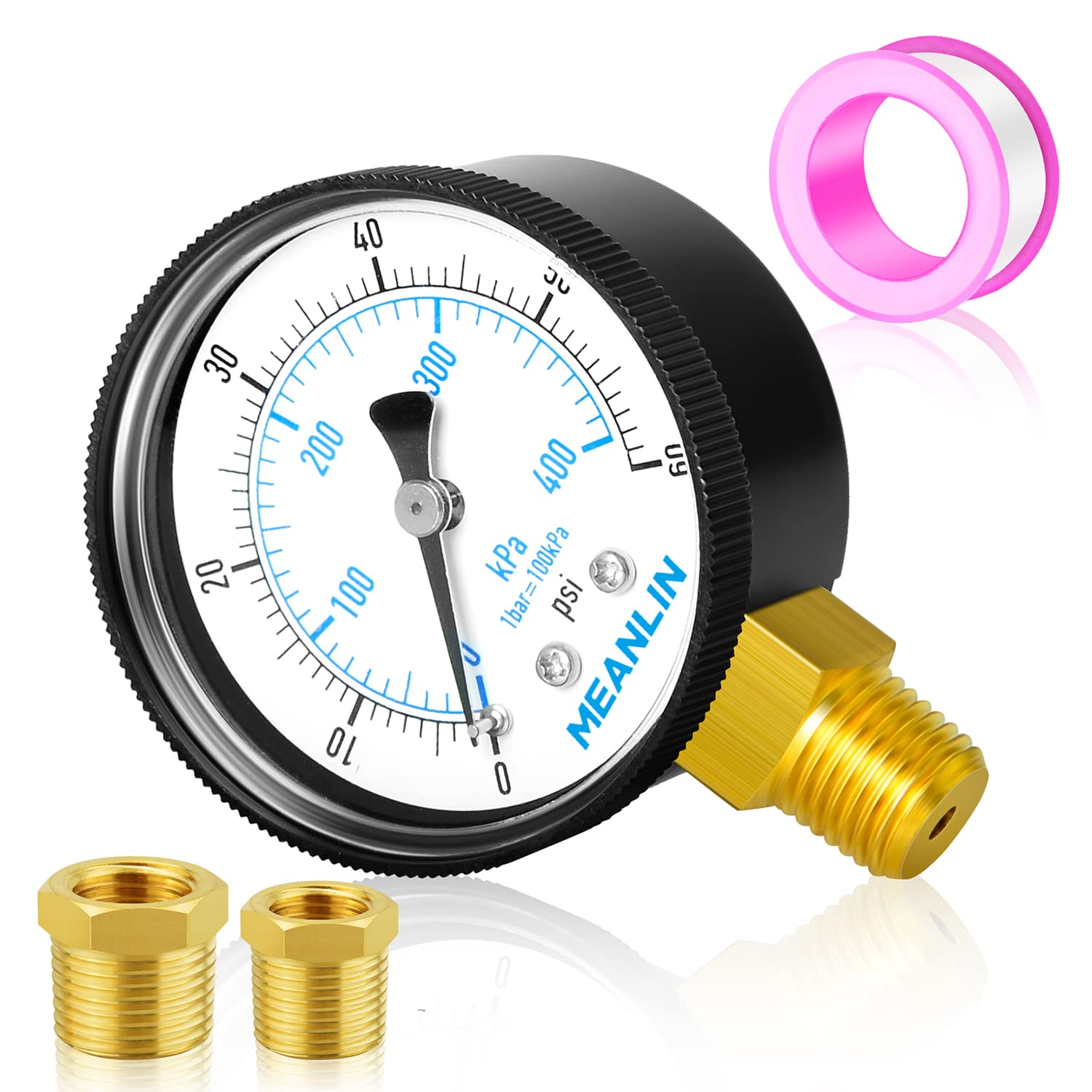 MEANLIN MEASURE 1/4" NPT 060Psi 2" FACE DIAL Swimming Pool Water