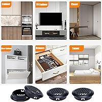 Vista 5 de MY MIRONEY Ventilación de aire de 1 pulgada (0.984 in), 10 unidades, color negro, circular, de acero inoxidable, con agujero de malla, para cocina