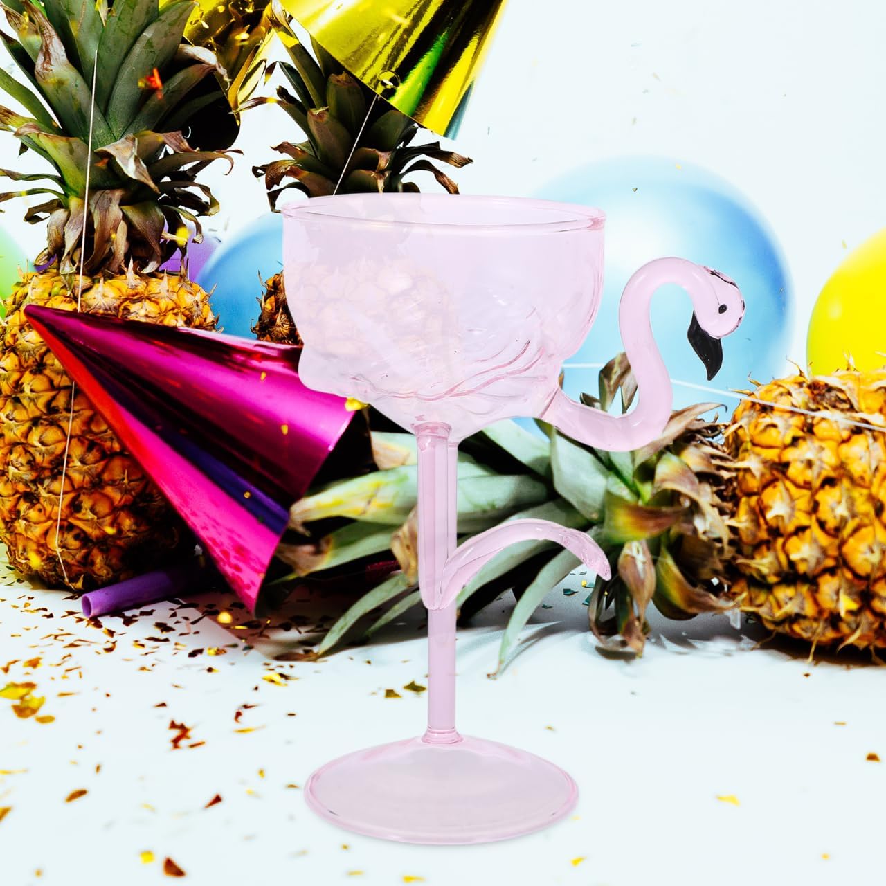 Unomor 1pc Flamingo Cocktail Glass Elegant High-stem Wine Cup for Parties Weddings and Banquets Reusable Decorative Glass Drinking Cup for Cold Drinks and Martinis - Image 2