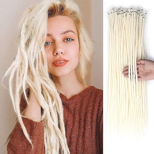 Extensiones de rastas, extensiones de rastas sintéticas, 16 pulgadas, estilo hippie, rastas, 10 hebras, trenza de un solo extremo en extensiones de