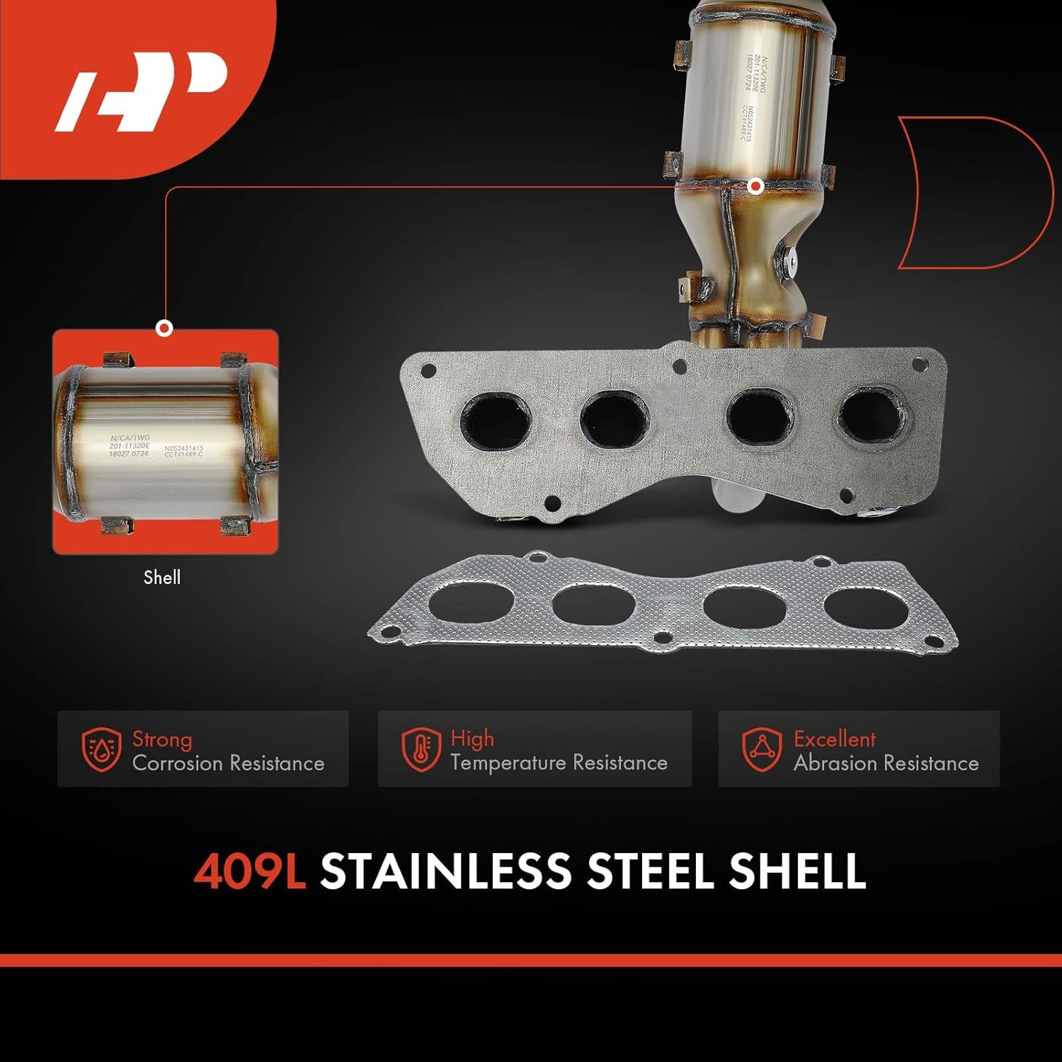 A-Premium Front Exhaust Manifold Catalytic Converter with Gasket Kit Direct-Fit Compatible with Toyota Camry 2012-2017 2.5L, Venza 2009-2015 2.7L, E.P.A. Compliant, Replace# 250510V030