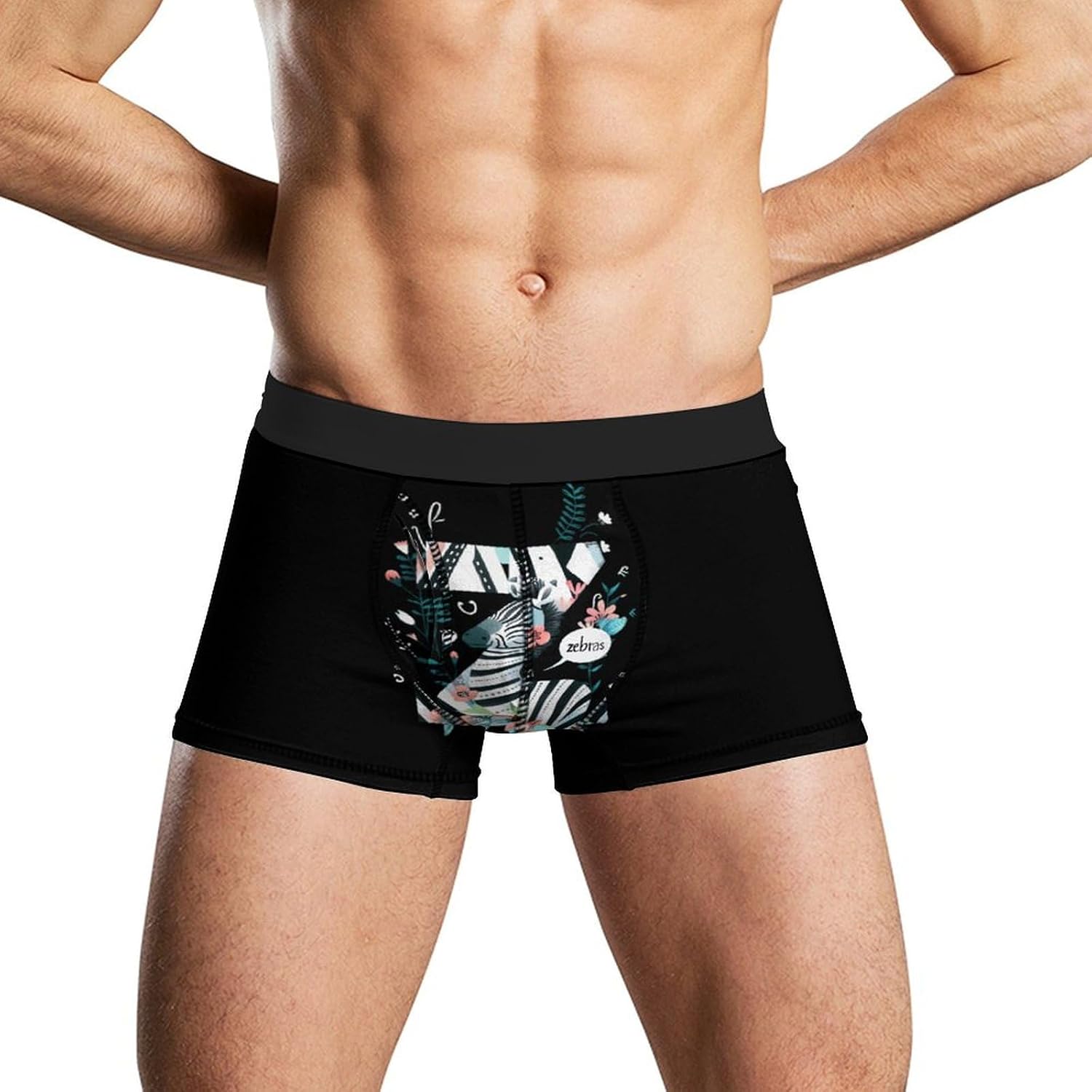 Z for Zebra Novelty Men's Trunks Soft Breathable Underwear Patterned Stretch Briefs