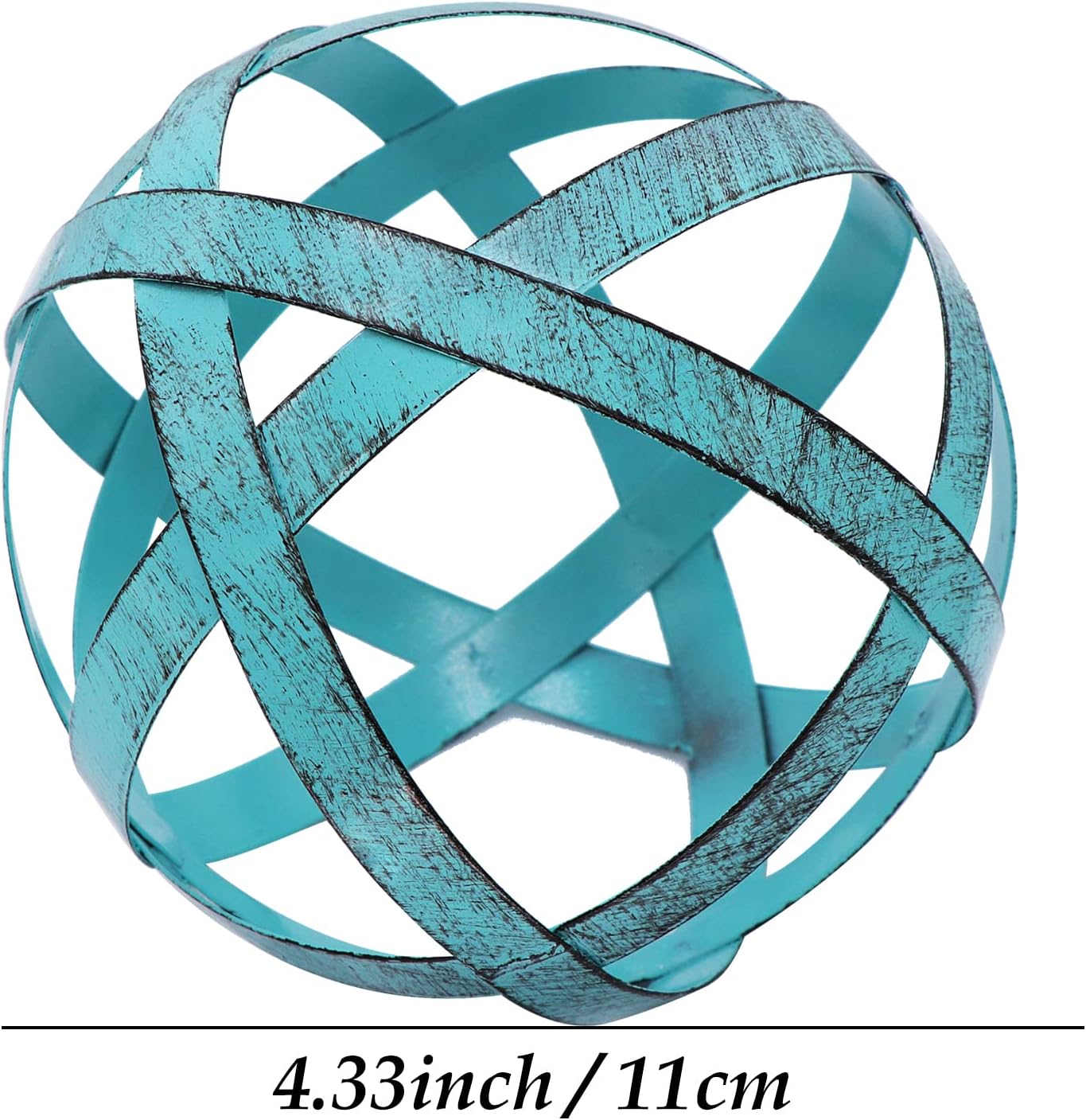 Kesywale Decorative Sphere Metal Band Ball Orbs Decorative Balls Home Decor Accents Tabletop Decorations for Living Room, Kitchen, Bedroom Centerpiece for Dining Room Coffee Table, Side Tables (Blue)