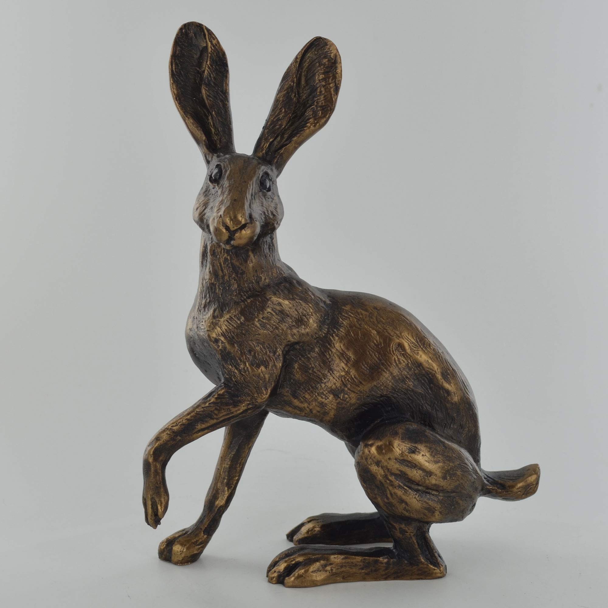 Prezents.com Bronze Buttercup Hare Effect Statue By Harriet Glen Home Decor Animal Gift Ideas H19cm