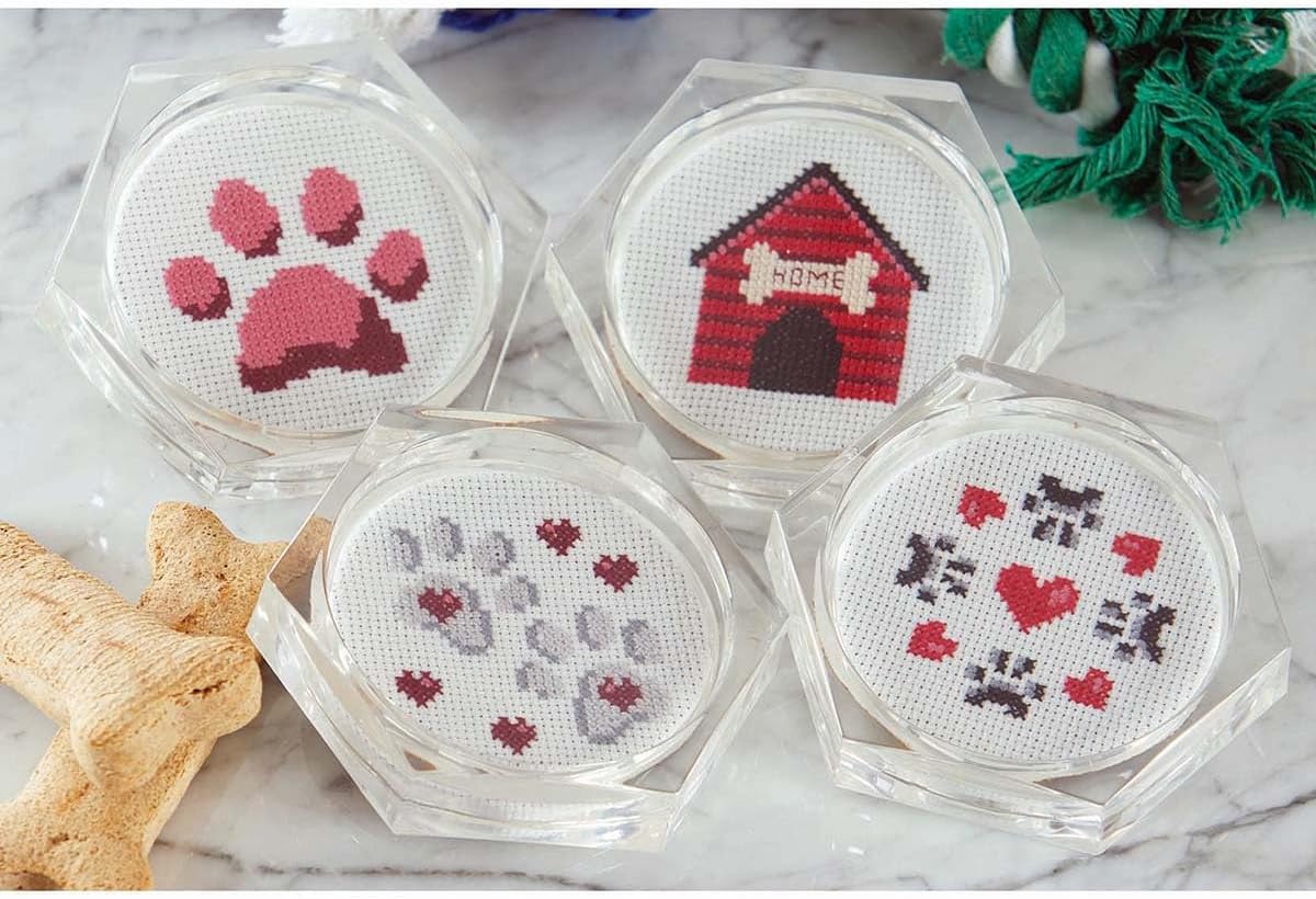 Herrschners Love My Pets Coasters Counted Cross-Stitch Kit
