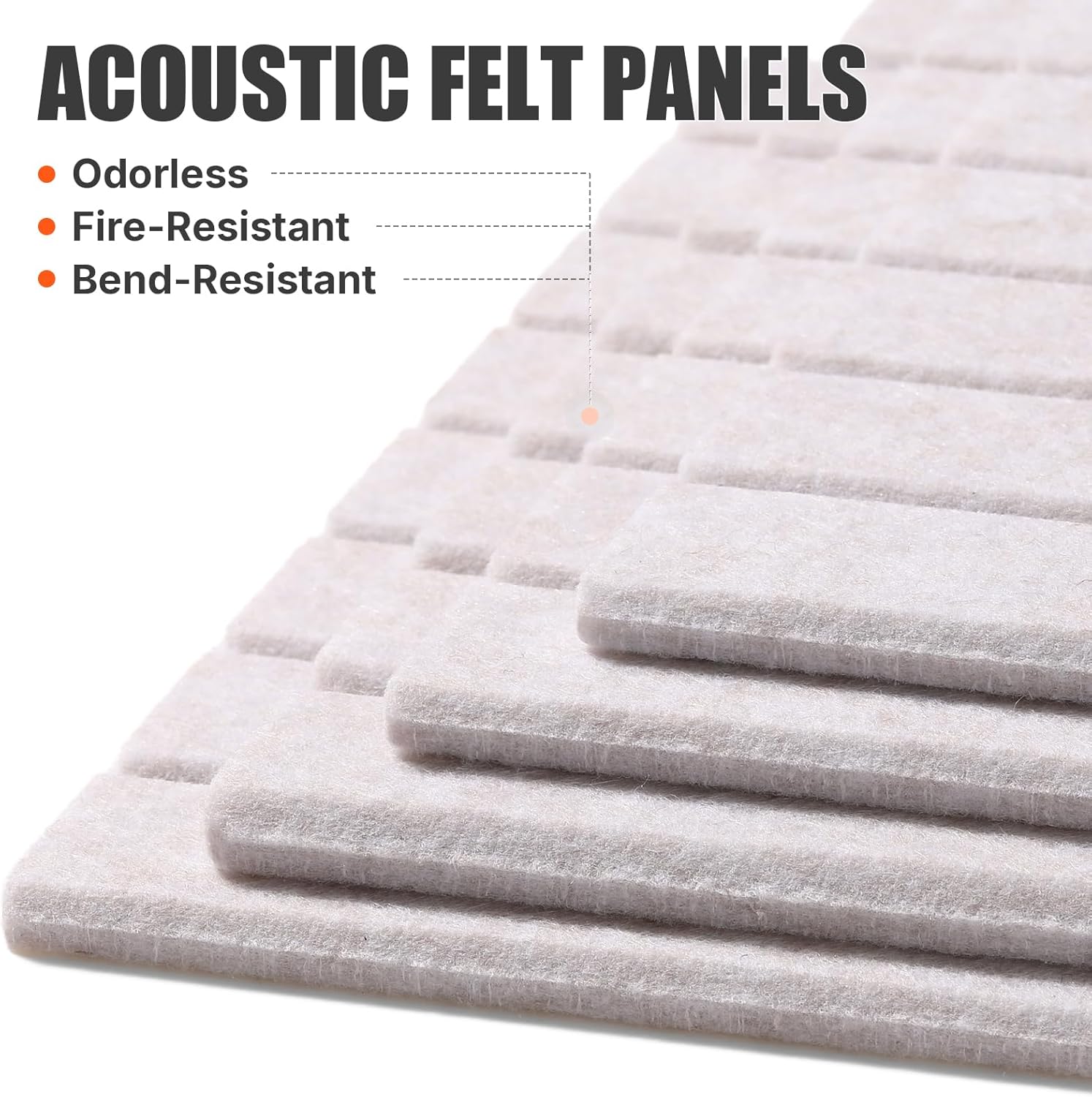 Felt Bulletin Board 48"x36" - 12-Pack, Oatmeal Fine Stripe, Large Cork Alternative Wall Board for Office, School, Family Command Center
