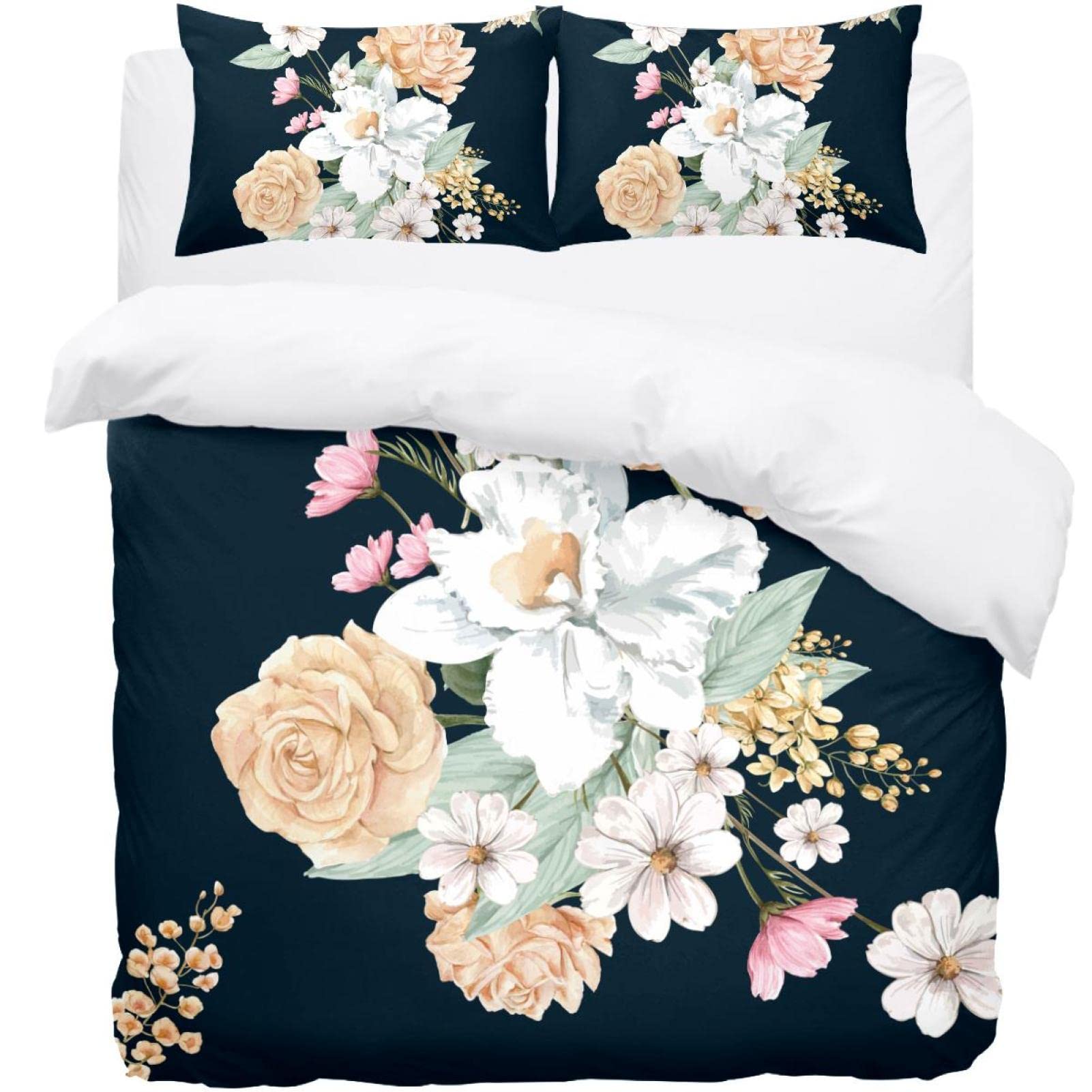 Housse de couette douce et parure de lit florale pour éliminer les nuits inconfortables