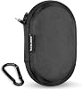 RISETECH Earbud Case Holder Wired Earphone Case Hard EVA Small Zipper Pouch Compatible with JBL SoundGear Sense, Soundcore V20i, v30i, AeroFit Open-Ear Headphones, TOZO O2 True Open Ear -with Clip