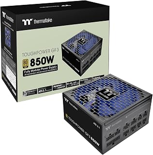 Thermaltake Toughpower GF3 850W; ATX 3.1; Native PCIe 5.1 12V-2x6; Flat Cables; Color Matched Connectors; Japanese Main Capacitors; 135mm Fan; 80 Plus Gold Certified; Black; PS-TPD-0850FNFAGU-4