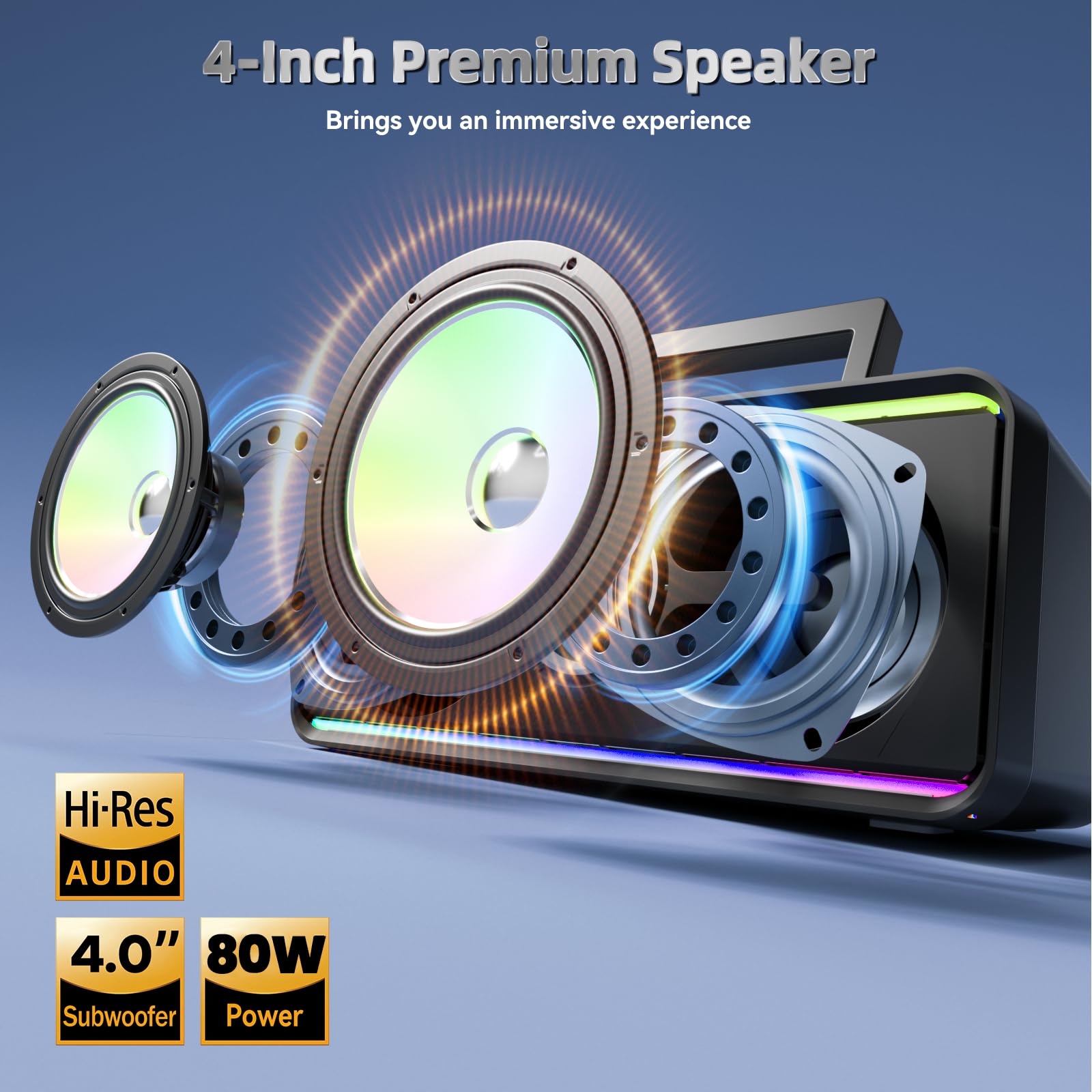 SDRD 216 Bluetooth Karaoke Machine for Adult Kid with Storage and Charging Station, Powerful Karaoke System, 12H Playtime - Image 4