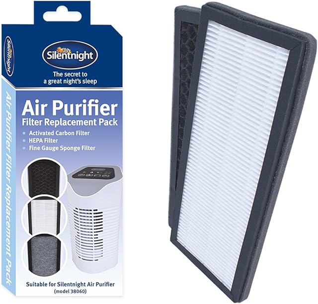 Silentnight 38063 Replacement Filter / 3 Stage Air Purifying Filter / Easy to Replace / Removes Household Air Pollutants,package may vary