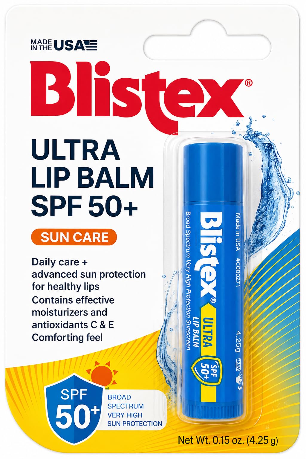 Blistex Ultra Lip Balm SPF 50+ Sun Care, Broad Spectrum UVA/UVB Protection Sunscreen, Intense Moisturizer Infused with Vitamin C & E for Chapped & Dry Lips, Year-Round Daily Care, 4.25 g-image-15