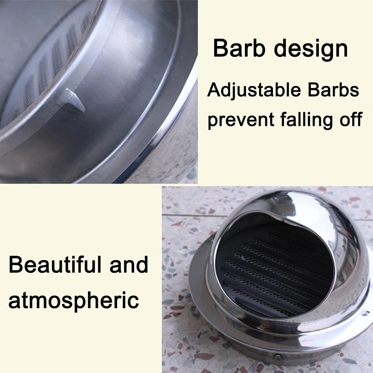 Wall Mount Bull Nosed Air Soffit Vent Dryer Vent Cover Exhaust Hood Vent,Built-in Dense NetPrevent Foreign Objects from Enteringsemicircular Design,for Office, Bathroom, Kitchen(300mm)