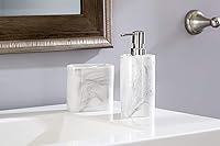 Vista 3 de SKL Home Dispensador de jabón de remolino de mármol, blanco