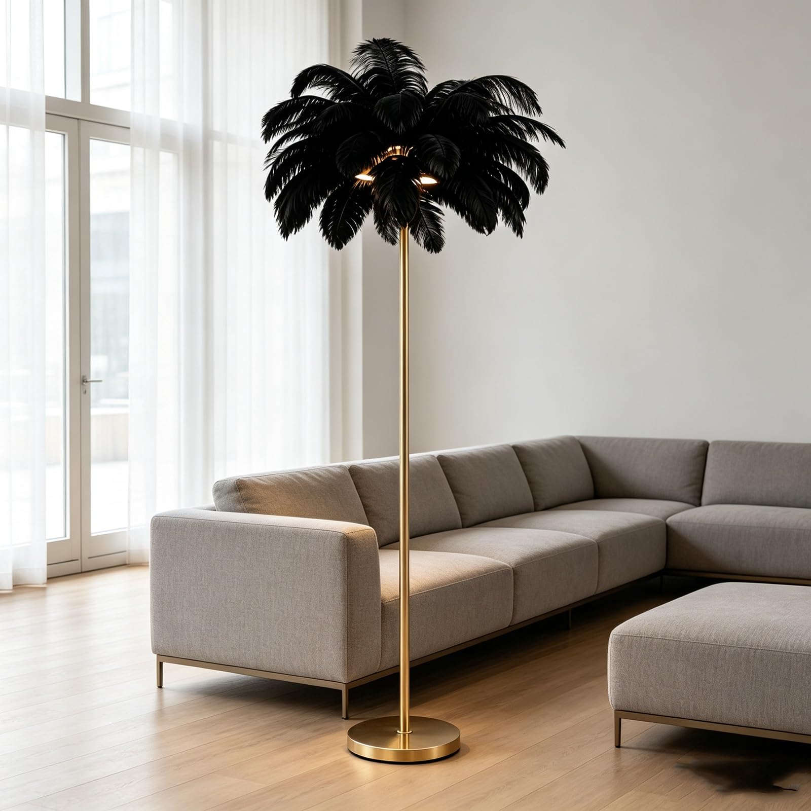 LCNDKF Handcrafted Feather Floor Lamp