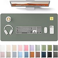 Vista 73 de YSAGi Protector de escritorio de cuero, tapete de oficina, alfombrilla grande para mouse, secante antideslizante de cuero PU, escritorio