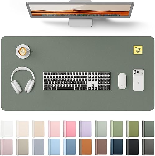 Miniatura 70 de YSAGi Protector de escritorio de piel, alfombrilla de oficina, alfombrilla grande para ratón, alfombrilla antideslizante de piel sintética, Azul