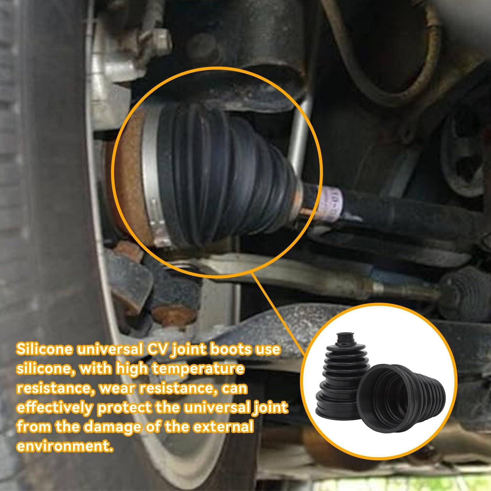 Kit Cuffia Semiasse, 2 Pezzi Cuffia Soffietto Omocinetico per Giunto a Velocità Costante CV Set di Stivali in Silicone per Albero di Trasmissione Sostituzione Altamente Flessibile per Auto
