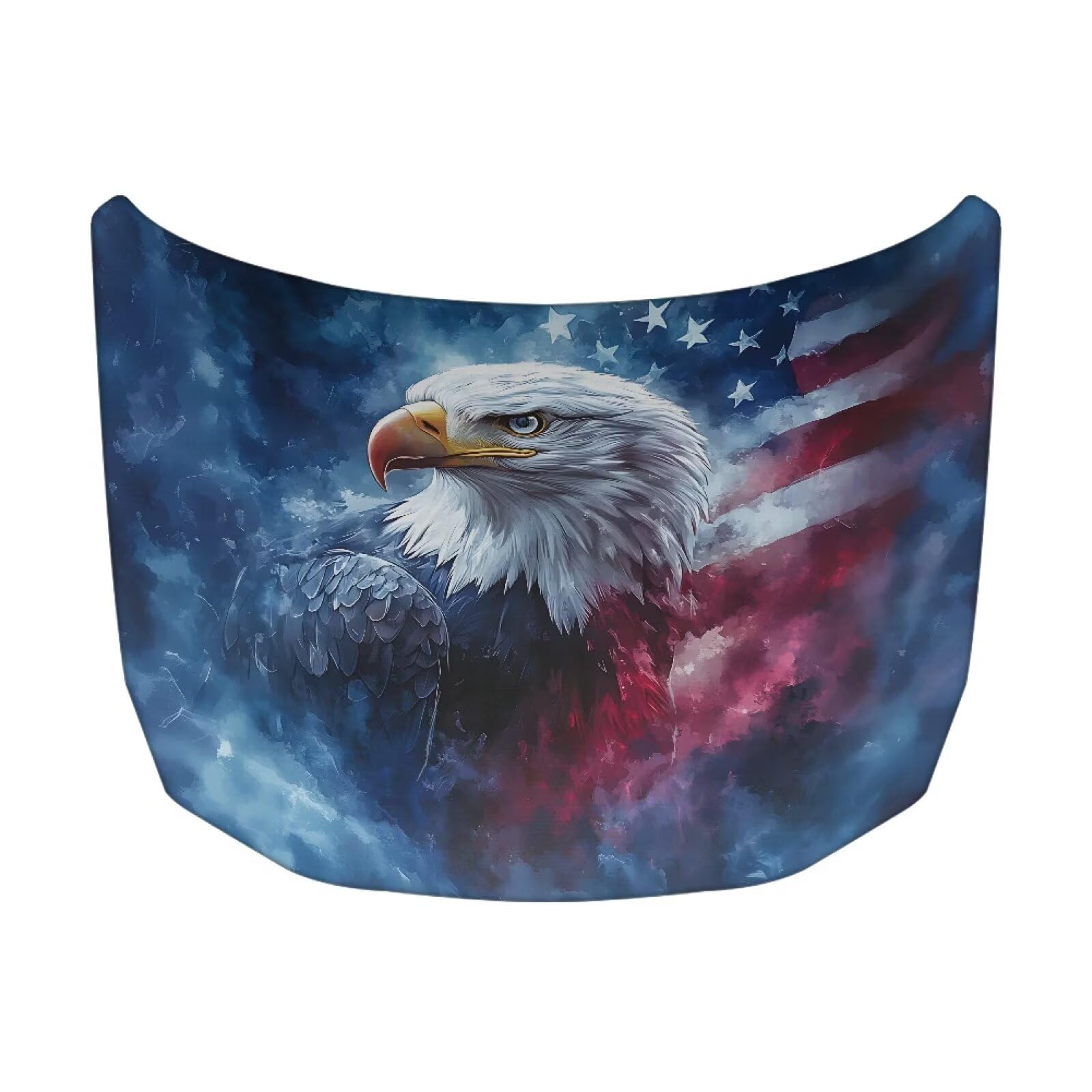 American Flag Eagle Car Hood Cover Scratch Car Protector Waterproof Auto Hood Wrap Blanket Universal Auto Exterior Accessories for Sedan SUV Pickup Truck Jeeps