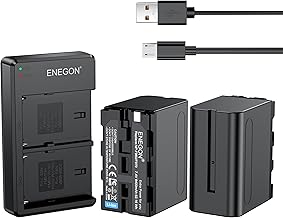 ENEGON NP-F970 Akku (8400 mAh, 2 Stück) und LCD-Ladegerät, kompatibel mit Sony NP-F970 NP-F930 NP-F950 NP-F960 NP-F980, Kamera-Akku