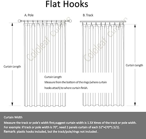 Miniatura 5 de Cololeaf Cortinas opacas de terciopelo  clásicas cortinas de terciopelo tejidas en el hogar, teatro, ganchos planos, panel de cortinas para