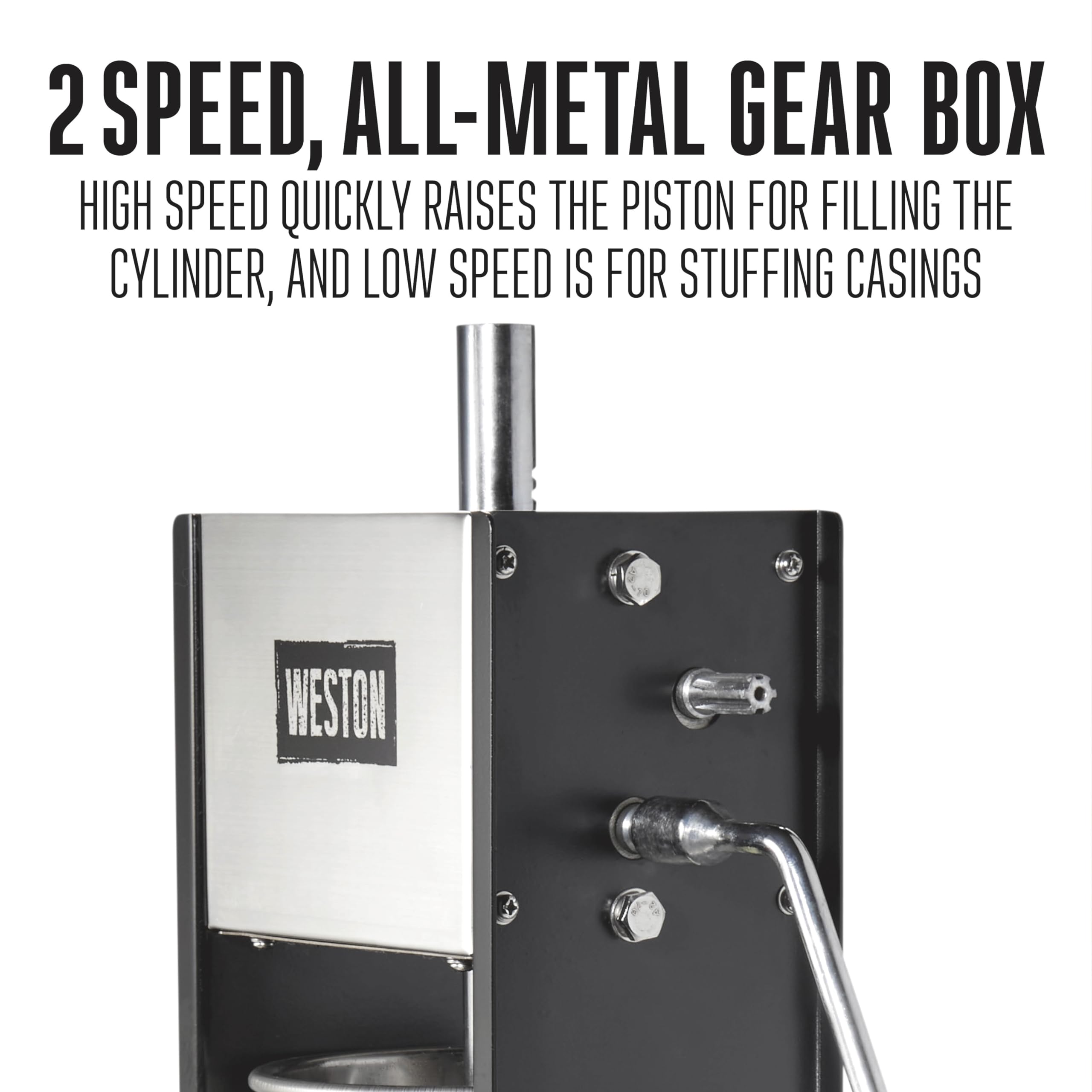 Weston Stainless Steel Vertical Sausage Stuffer, Includes Funnels, 11 lbs Capacity, Silver (86-1101-W)