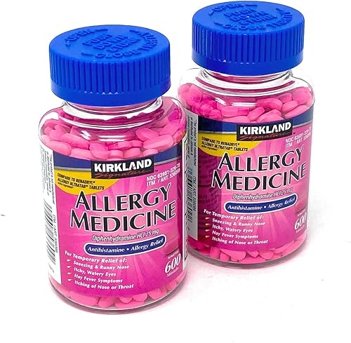 Kirkland Signature Medicina para la alergia difenhidramina 25 mg 600 unidades (paquete de 2)