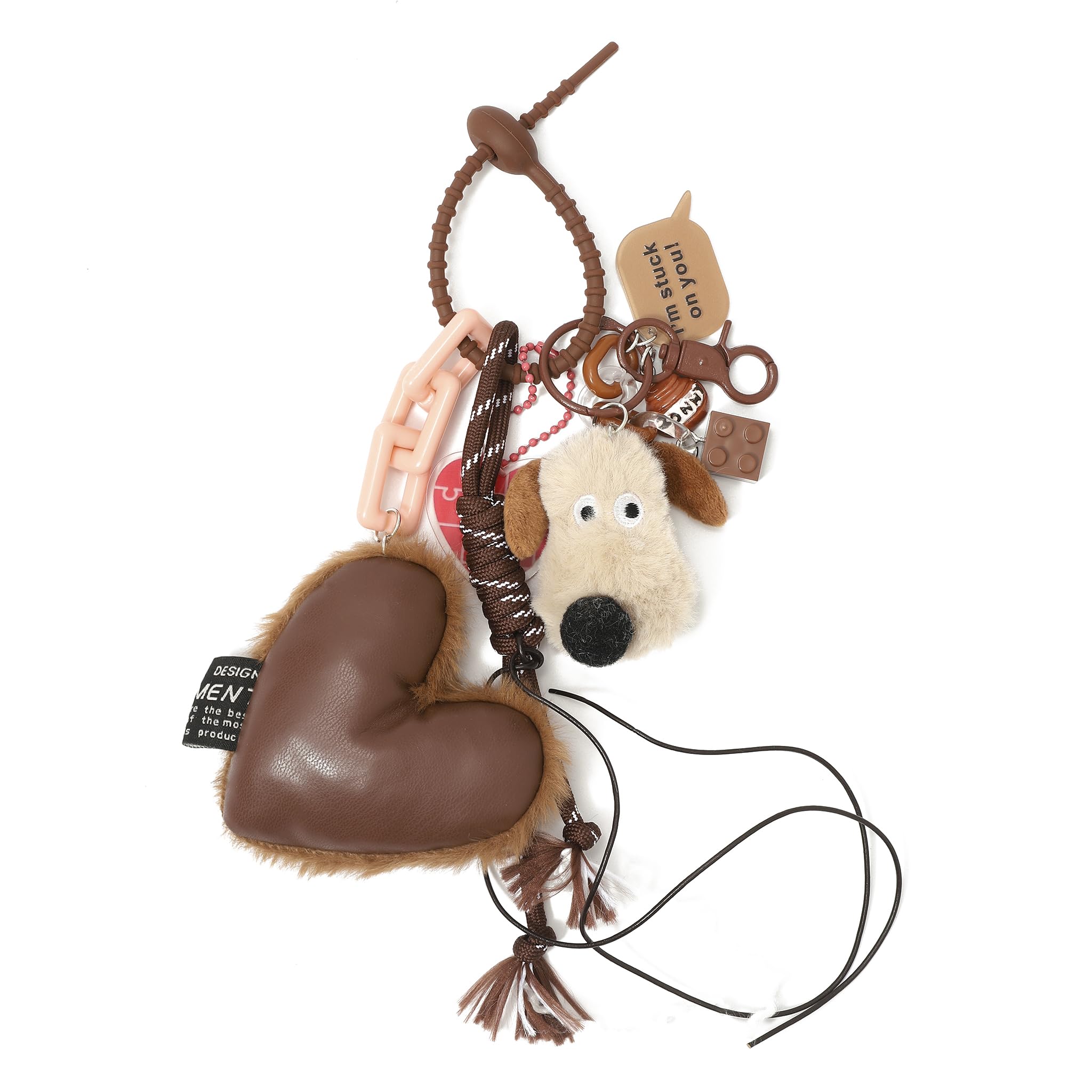 Cocoa Heart Bag Charm | Key Ring for Handbags | keychain for girls cute |Aesthetic Phone charms Car Key chain | Travel Accessories | Ideal for Gifting-image-36