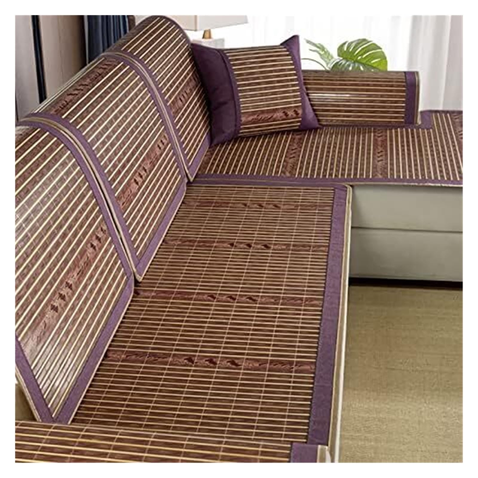QCKNKMGG Cooling Bamboo Sofa Mat, Cooling Bamboo Sofa Mat Non Slip Summer Multicolor Multiple Sizes(I,80 * 210cm)